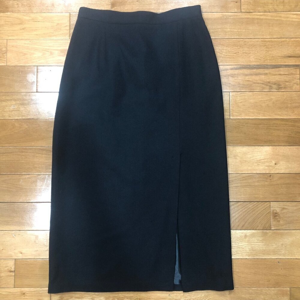 Sag Harbor 100% Pure New Wool Straight Pencil Black Skirt Size 12